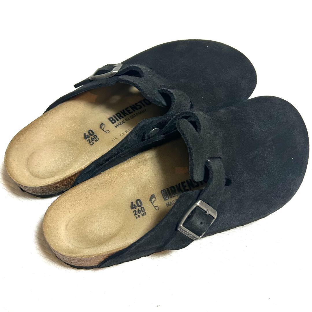 美品　BIRKENSTOCK ボストン スエード レザー 26cm ブラック
