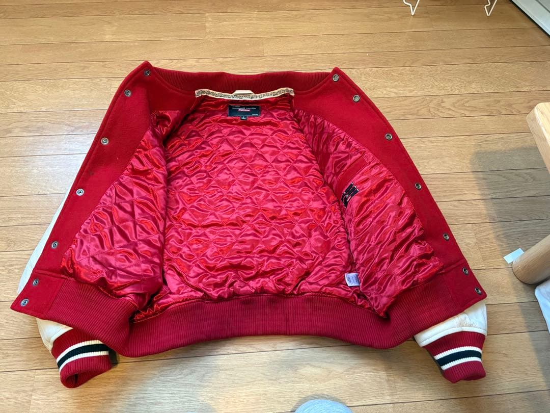 シュプリーム×ナンバーナイン ミッキー バーシティジャケット 赤　Sサイズ