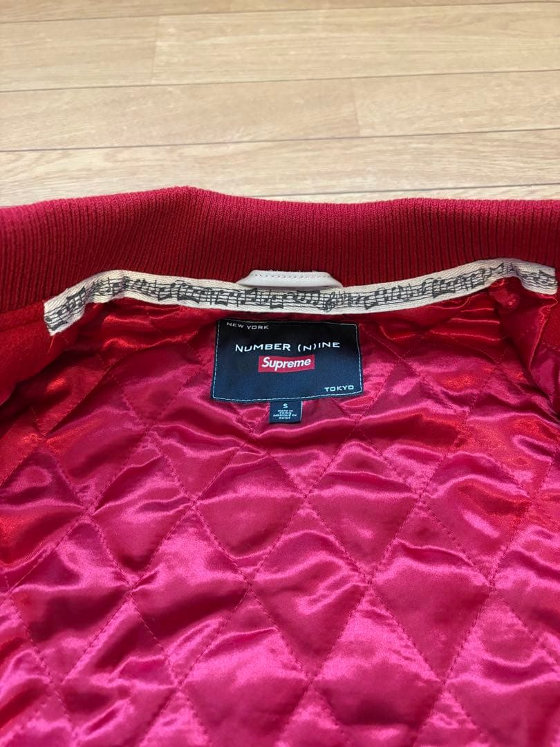 シュプリーム×ナンバーナイン ミッキー バーシティジャケット 赤　Sサイズ
