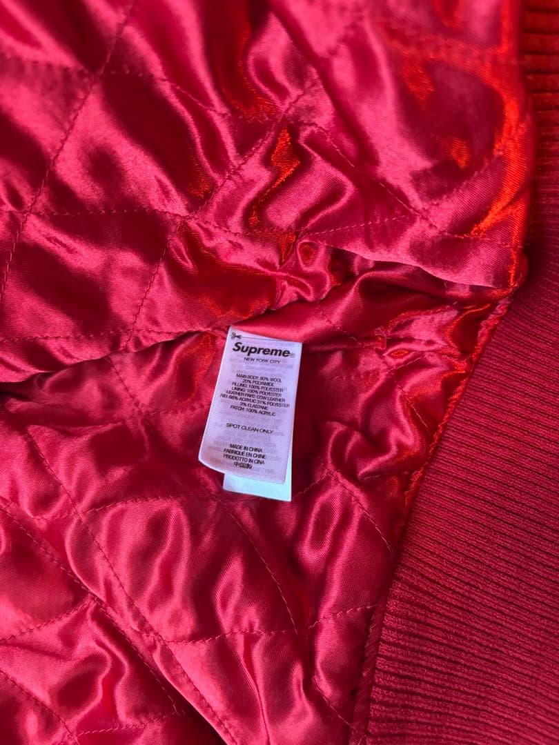 シュプリーム×ナンバーナイン ミッキー バーシティジャケット 赤　Sサイズ