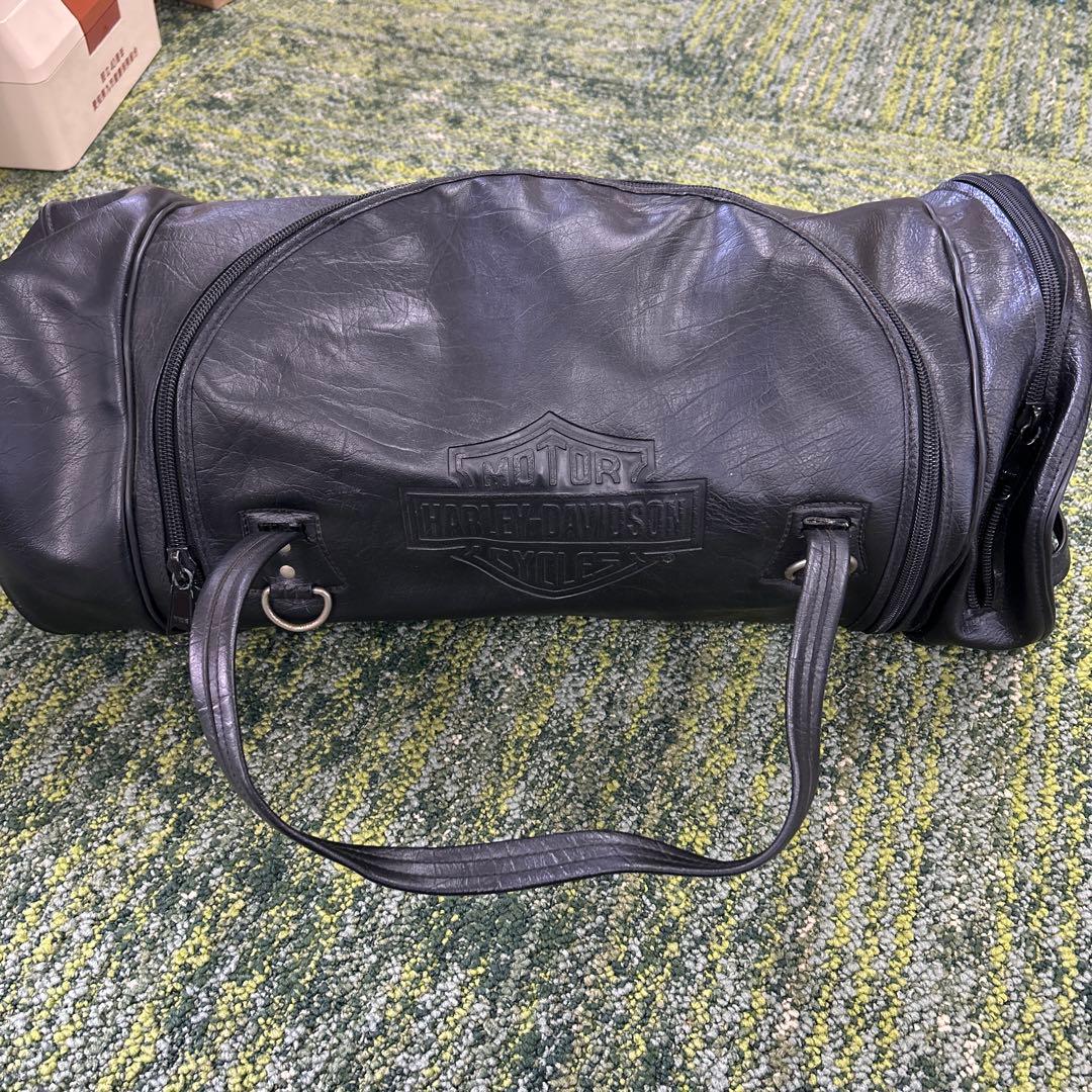 や*ー様 Harley-Davidson 黒 レザー ドラムバッグ