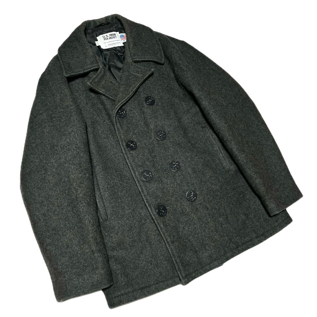 schott USA製 740N Pコート ダークグレー 42 メルトンコート