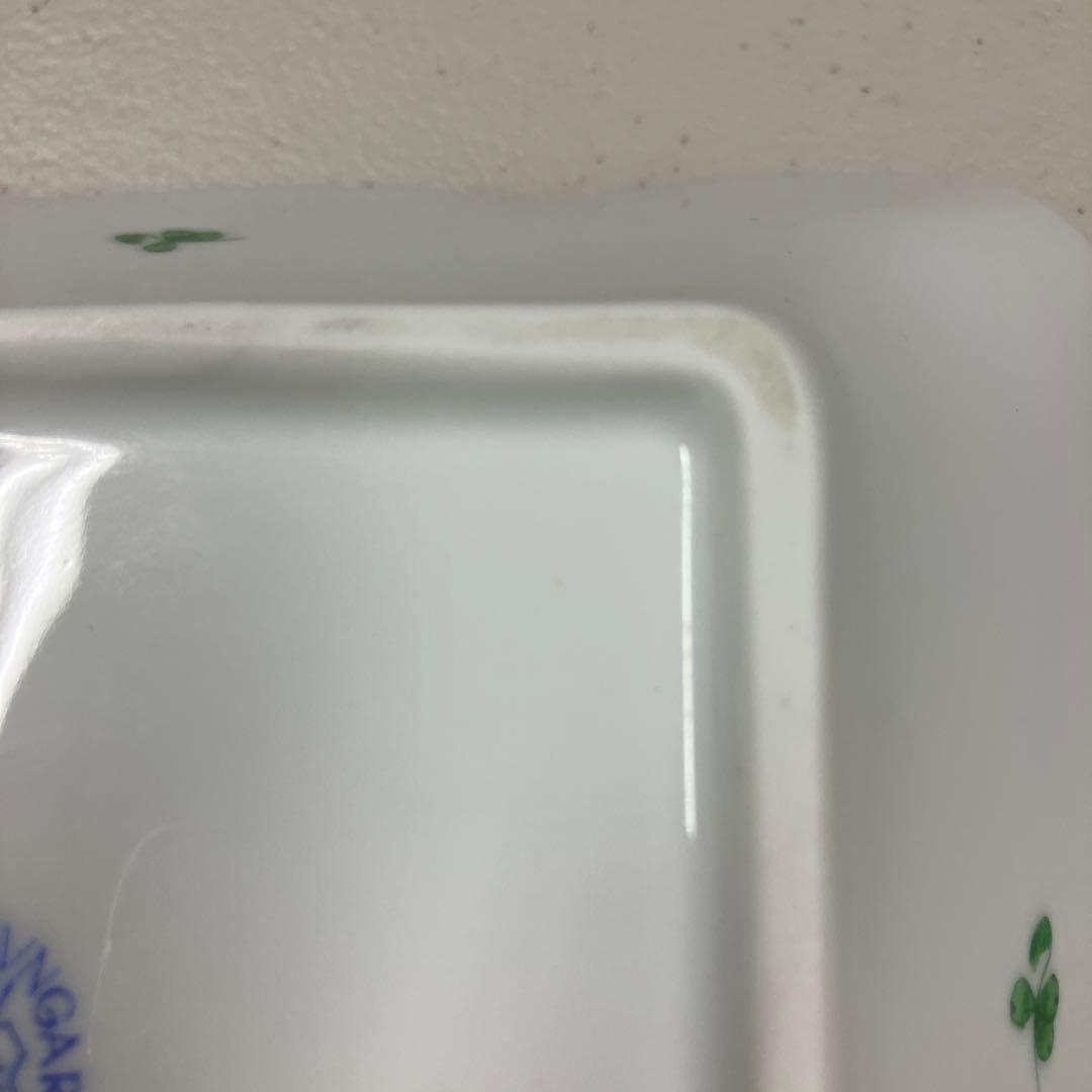 HEREND ヘレンド　インドの華　四角皿 約17cm アポニーグリーン