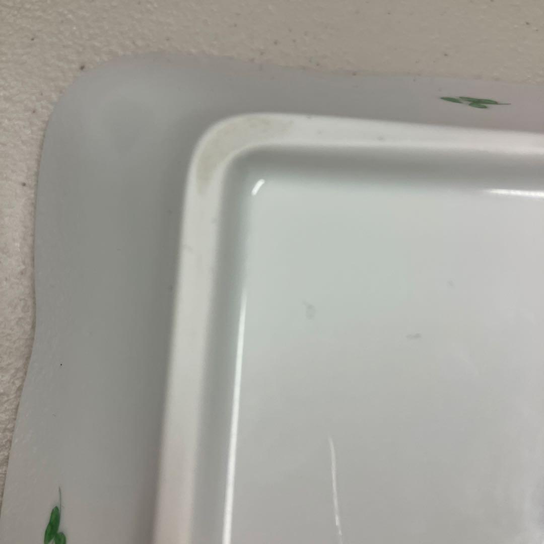 HEREND ヘレンド　インドの華　四角皿 約17cm アポニーグリーン