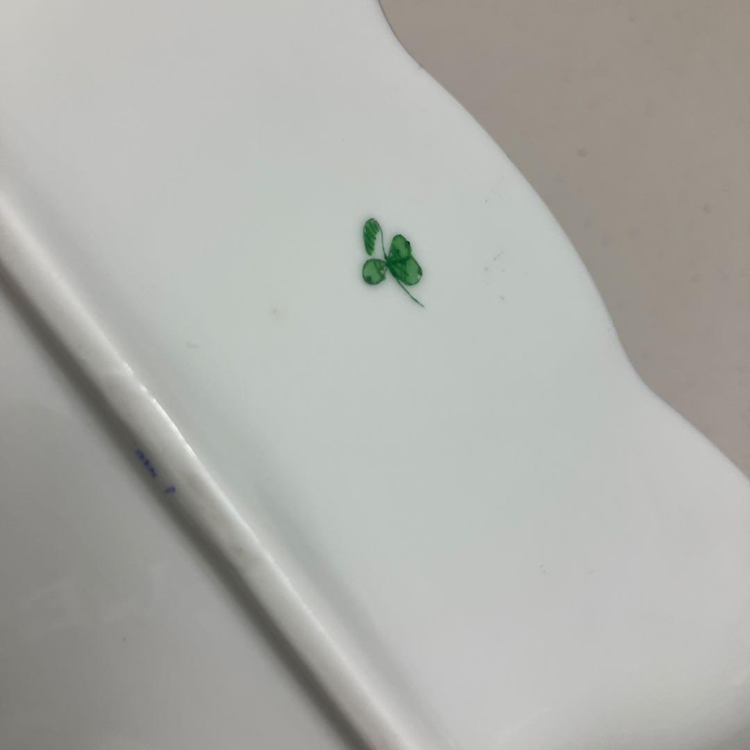 HEREND ヘレンド　インドの華　四角皿 約17cm アポニーグリーン