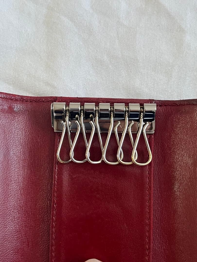 専用　CHANEL カメリア　エンボスキーケース バーガンディ