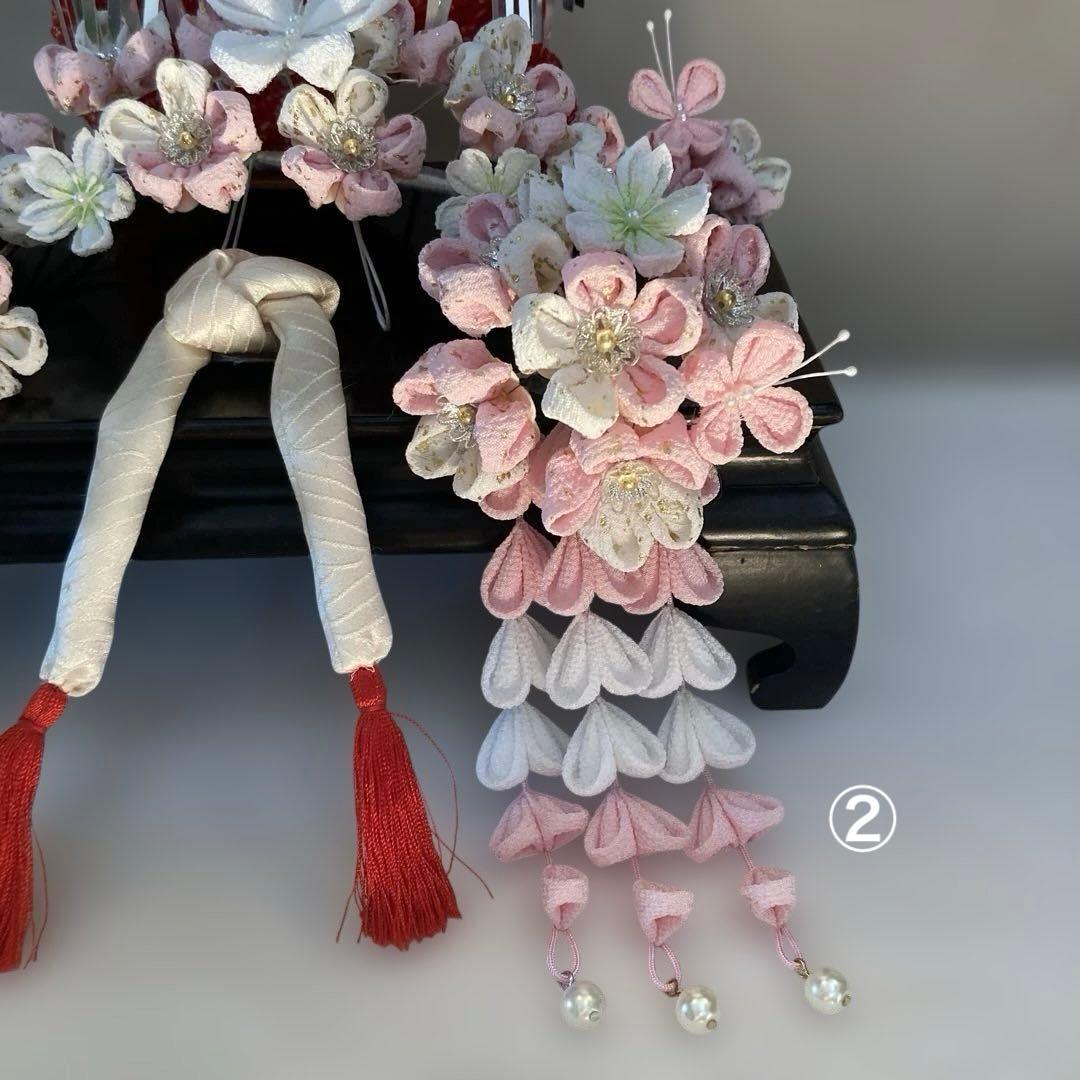 専用　七五三　梅桜饗宴　蝶々舞う勝山簪　金属簪　玉簪　ひわ鹿の子　白緑藤下がり