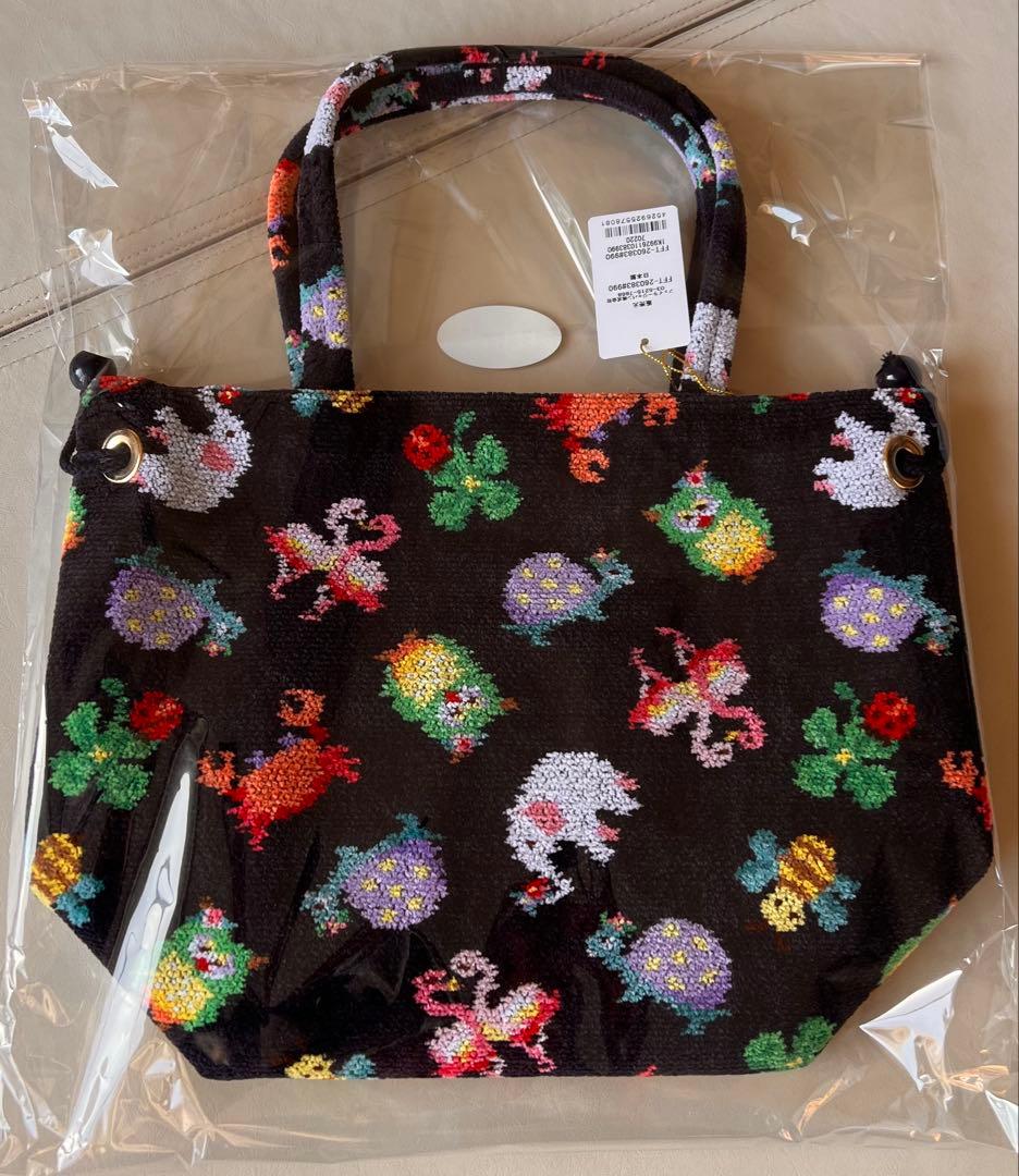 【新品未開封】フェイラー×神崎恵さんコラボ 巾着バッグ（ネイビー）