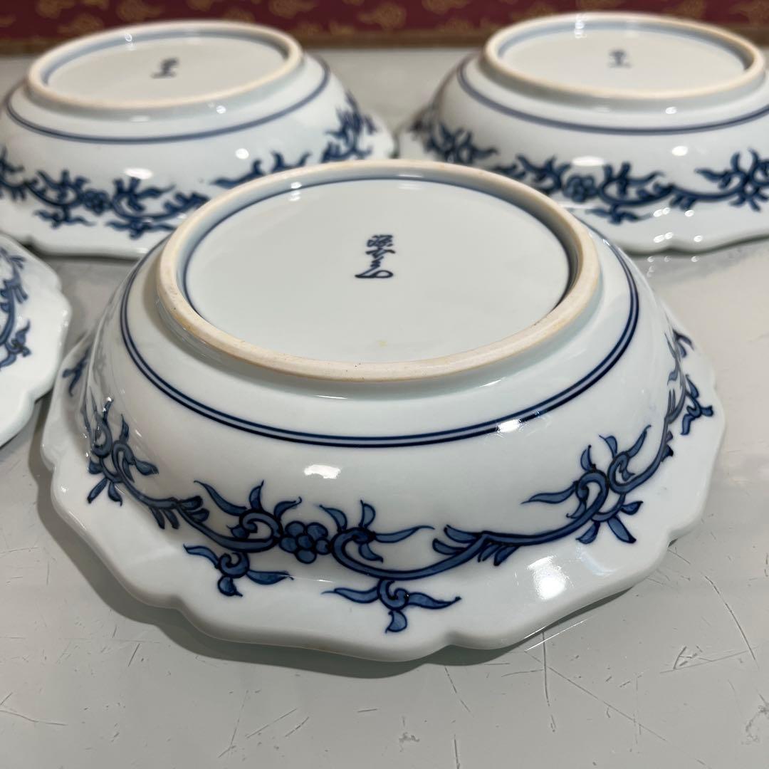 源右衛門　古伊万里風錦唐花紋　深皿5枚 19センチ