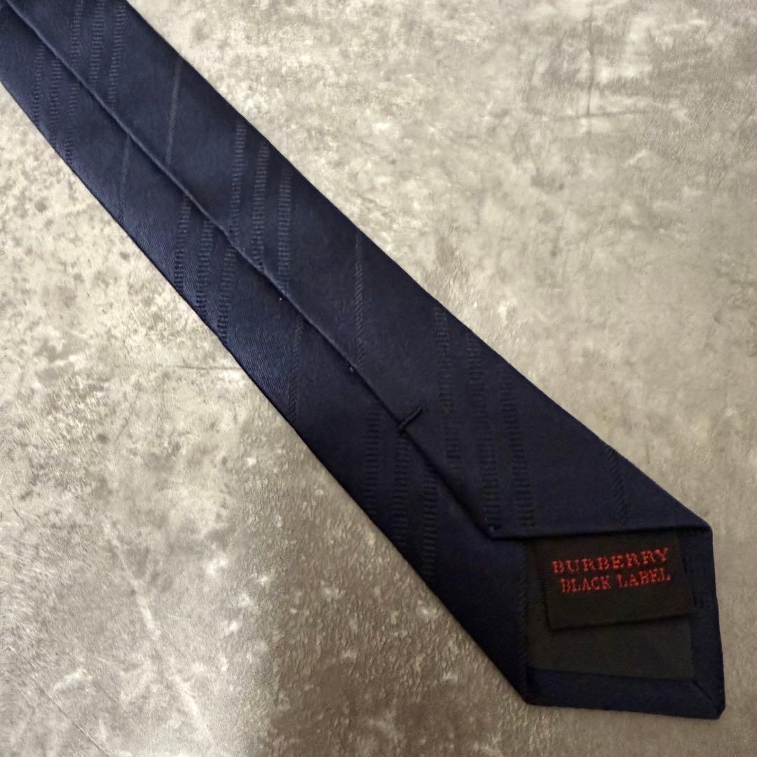 【✨極美品✨】BURBERRY バーバリー ネクタイ ネイビー ストライプ 肉厚