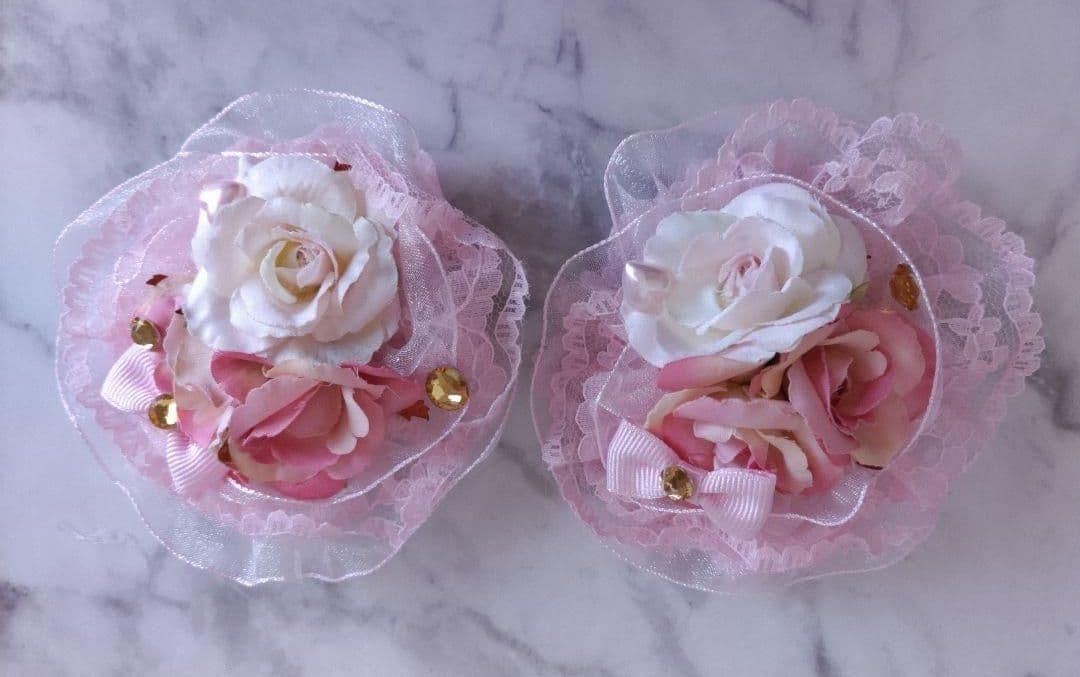 ラパフェ♡ローズレースクリップ 2個セット♡