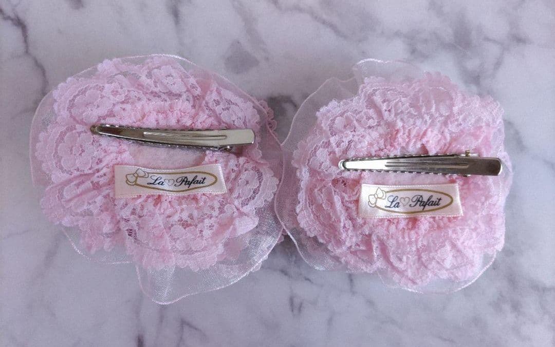 ラパフェ♡ローズレースクリップ 2個セット♡