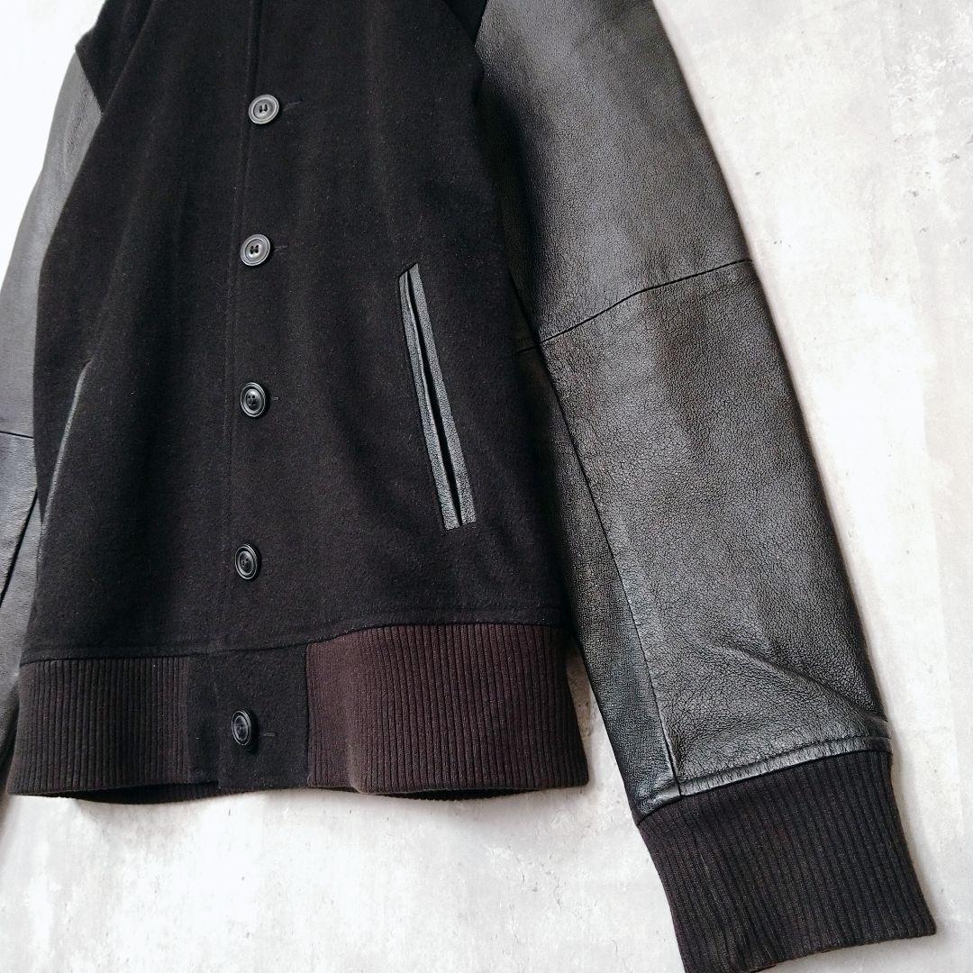 yoused ウール レザー スタジャン Lサイズ ブラック 状態良好 袖レザー