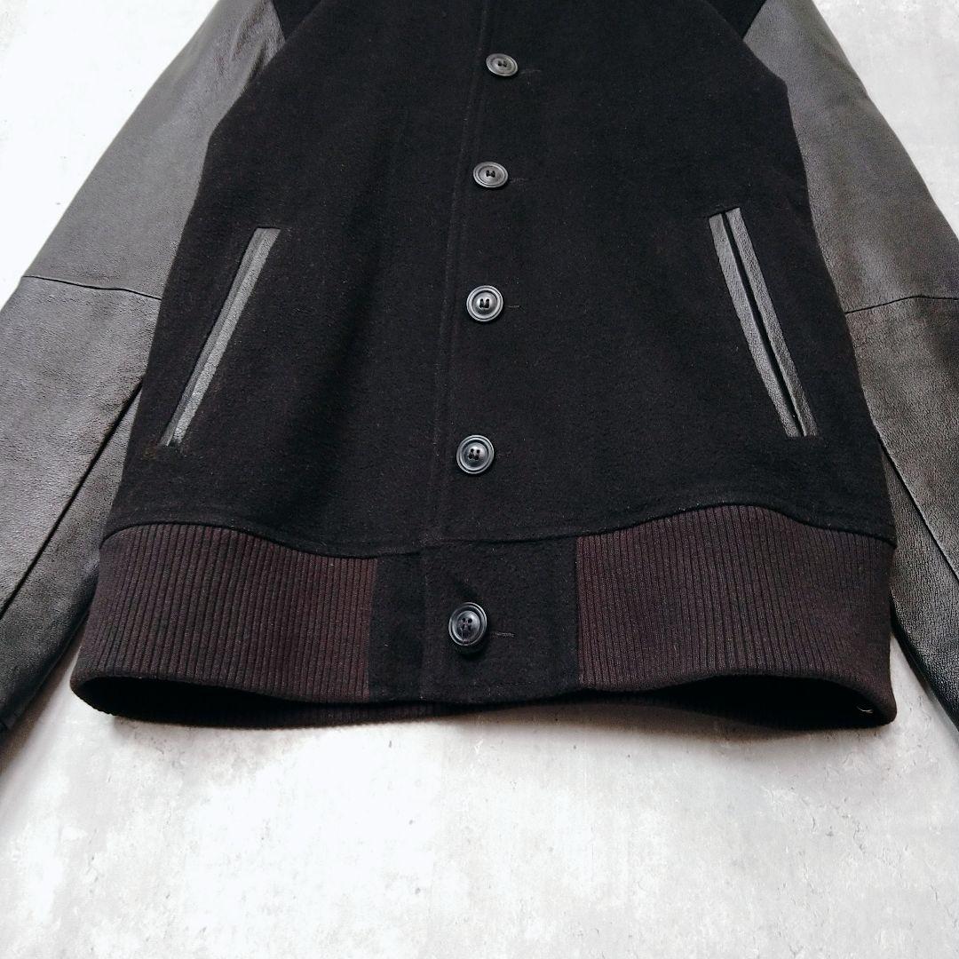 yoused ウール レザー スタジャン Lサイズ ブラック 状態良好 袖レザー