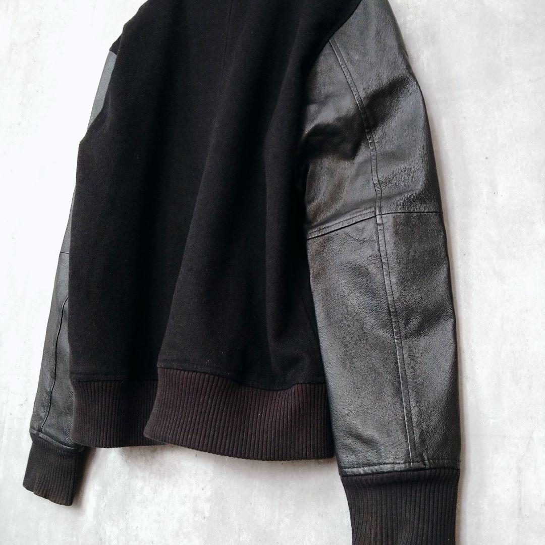 yoused ウール レザー スタジャン Lサイズ ブラック 状態良好 袖レザー