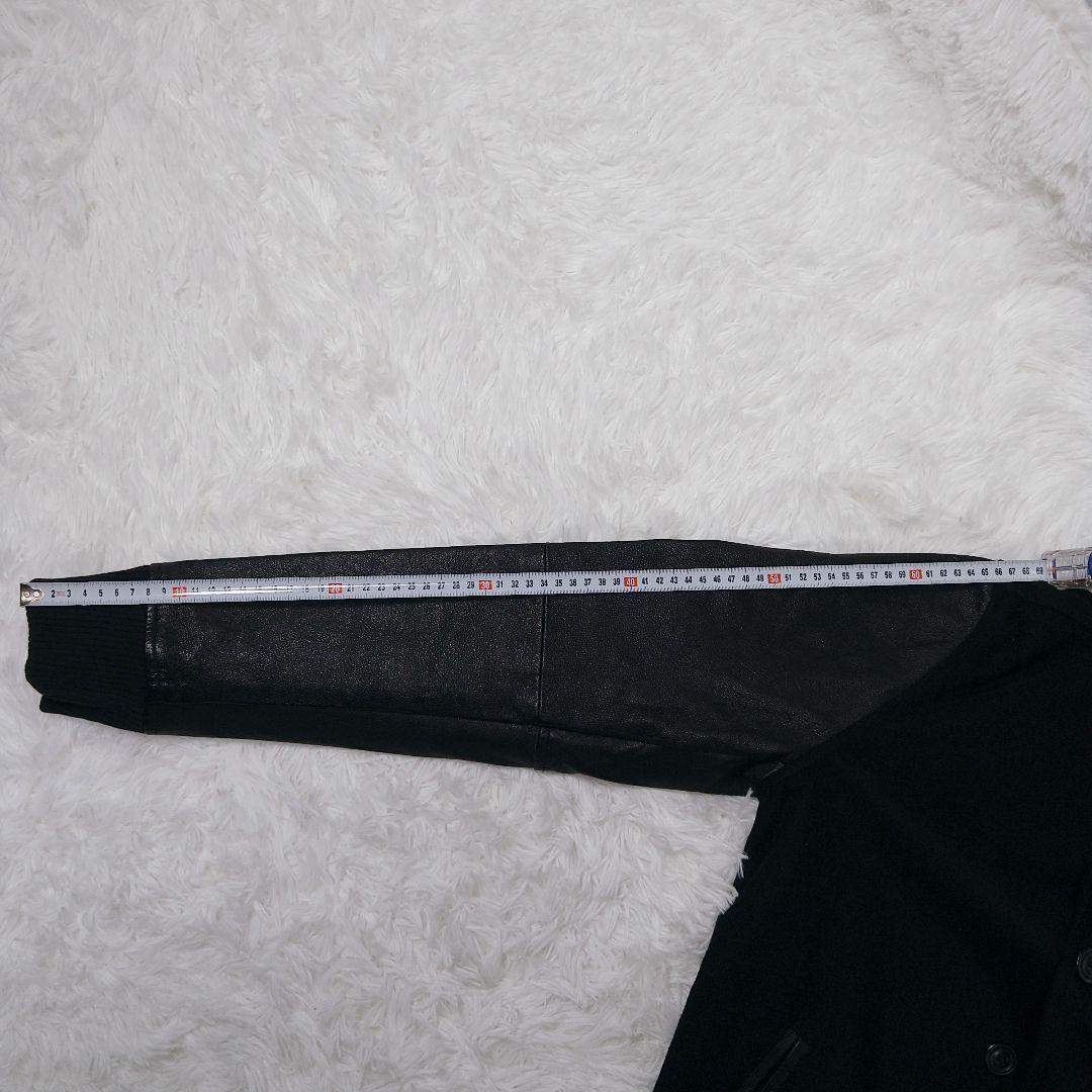 yoused ウール レザー スタジャン Lサイズ ブラック 状態良好 袖レザー