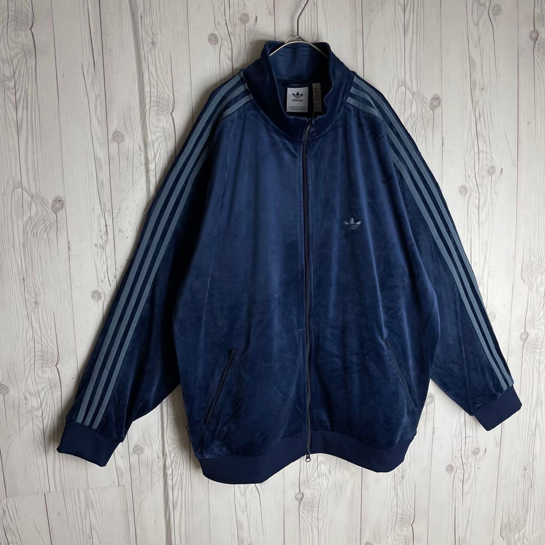 adidas アディダス Y2K ベロア トラックトップ 3XL ネイビー