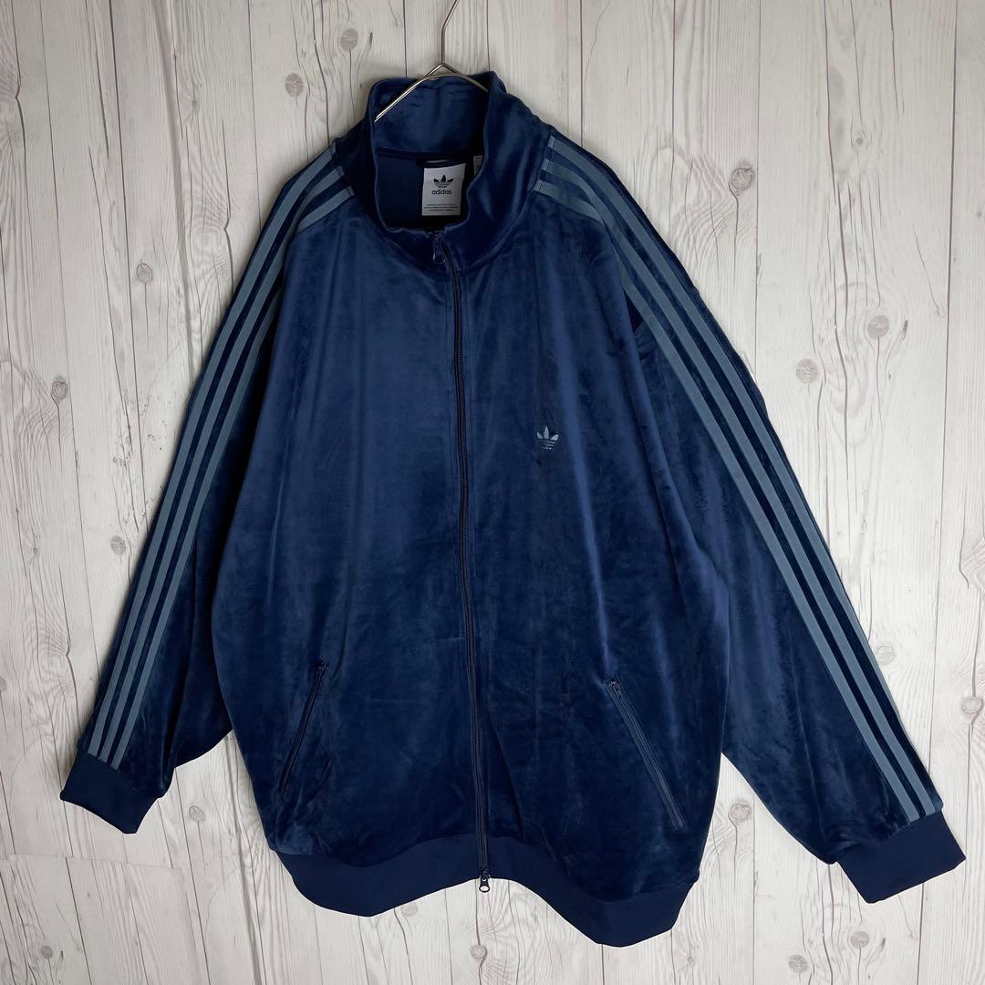adidas アディダス Y2K ベロア トラックトップ 3XL ネイビー