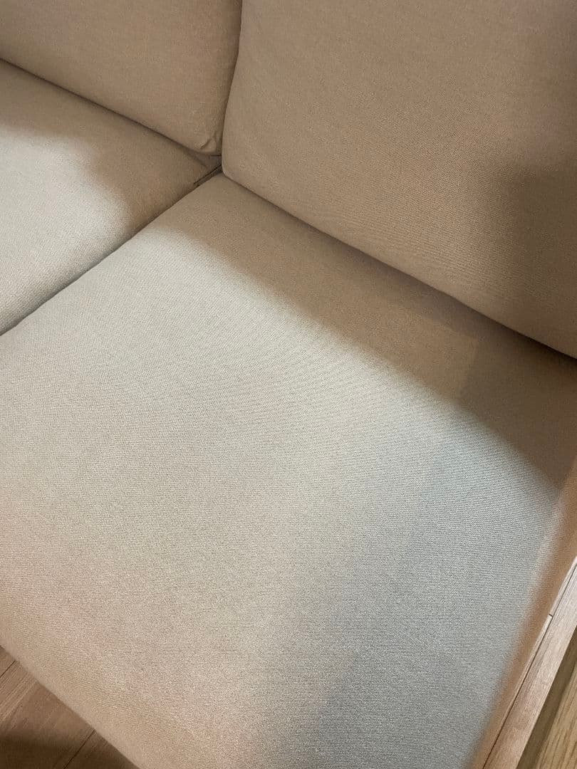 無印良品ソファ本体フェザーポケットコイル2シーター+綿帆布カバー杢ベージュ