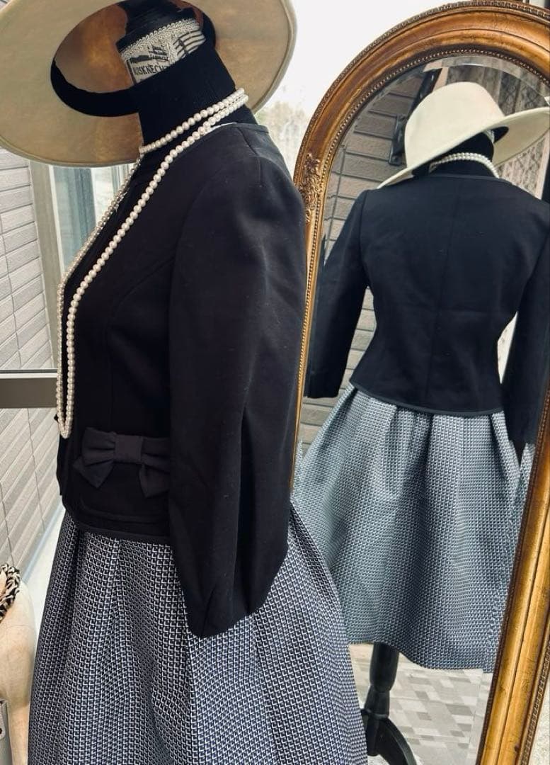 綺麗なお姉さんのエムズグレイシー 上品なリボンジップアップジャケット