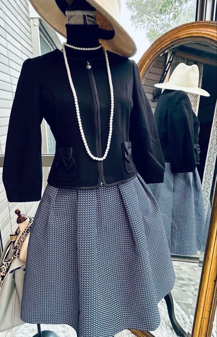 綺麗なお姉さんのエムズグレイシー 上品なリボンジップアップジャケット