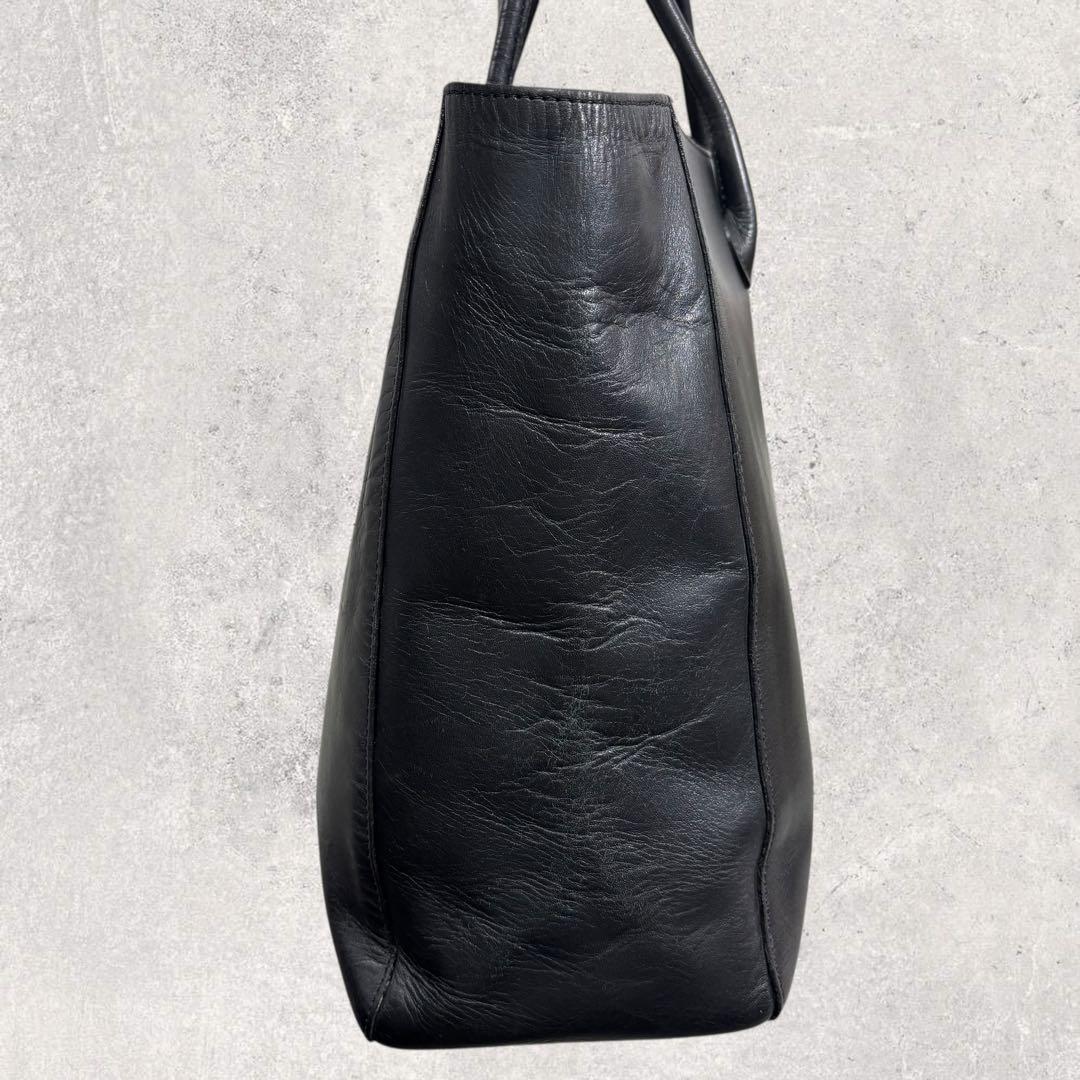 マーガレットハウエル トートバッグ レザー 旧ロゴ 黒 A4 肩掛け チャーム付