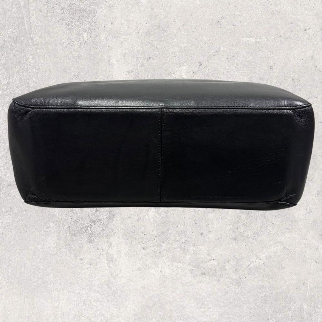 マーガレットハウエル トートバッグ レザー 旧ロゴ 黒 A4 肩掛け チャーム付