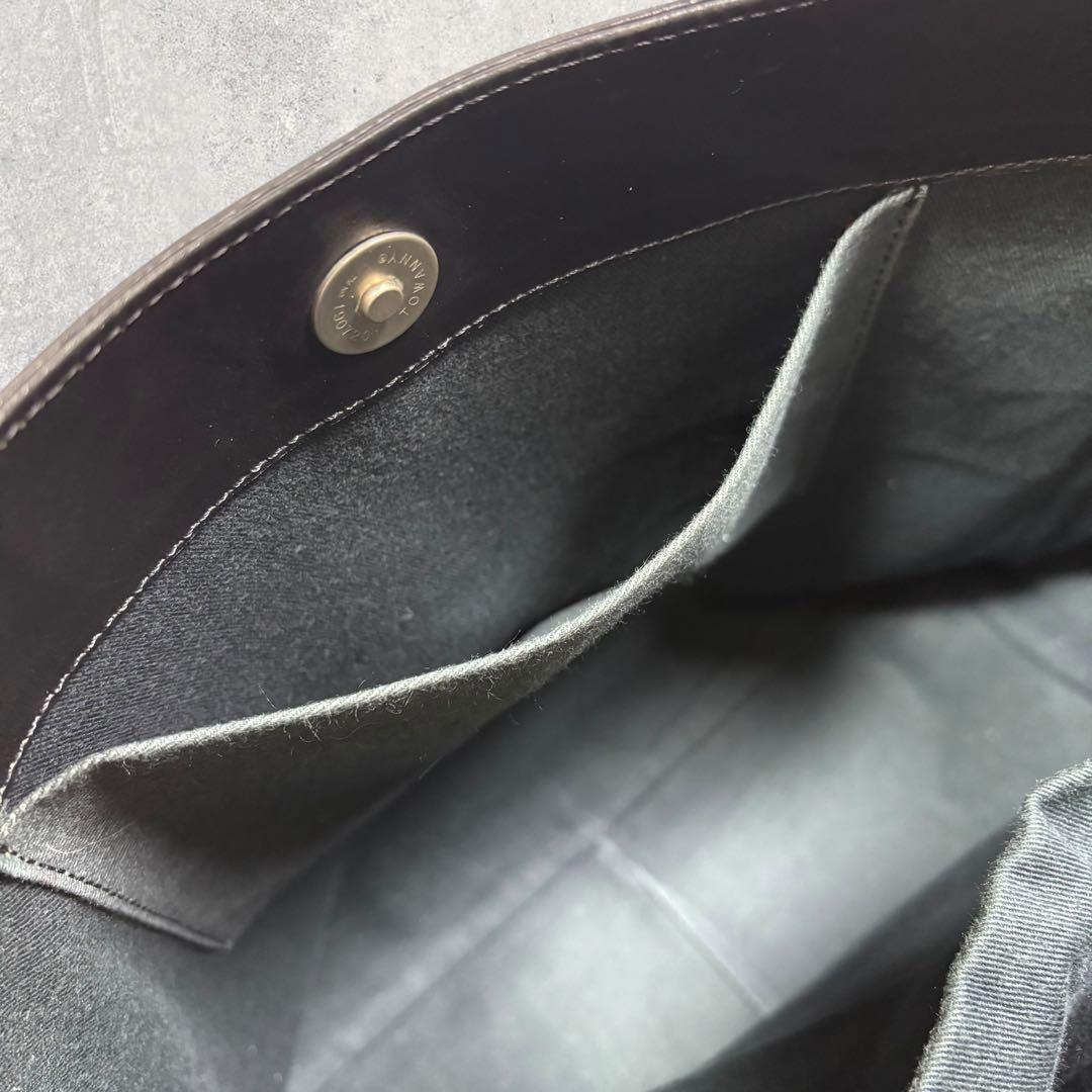 マーガレットハウエル トートバッグ レザー 旧ロゴ 黒 A4 肩掛け チャーム付