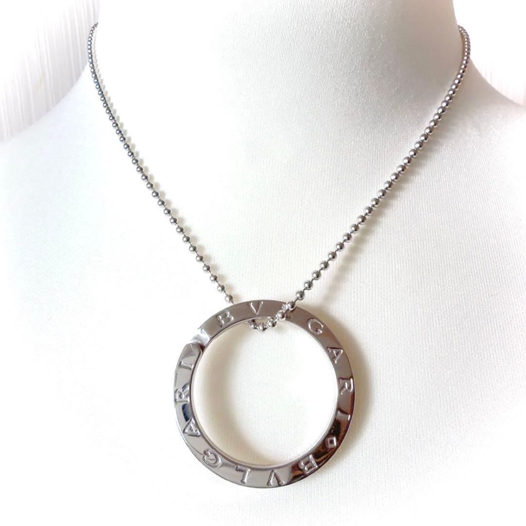 美品✨ブルガリ ダブルロゴ ネックレス ペンダント キーリング シルバー925