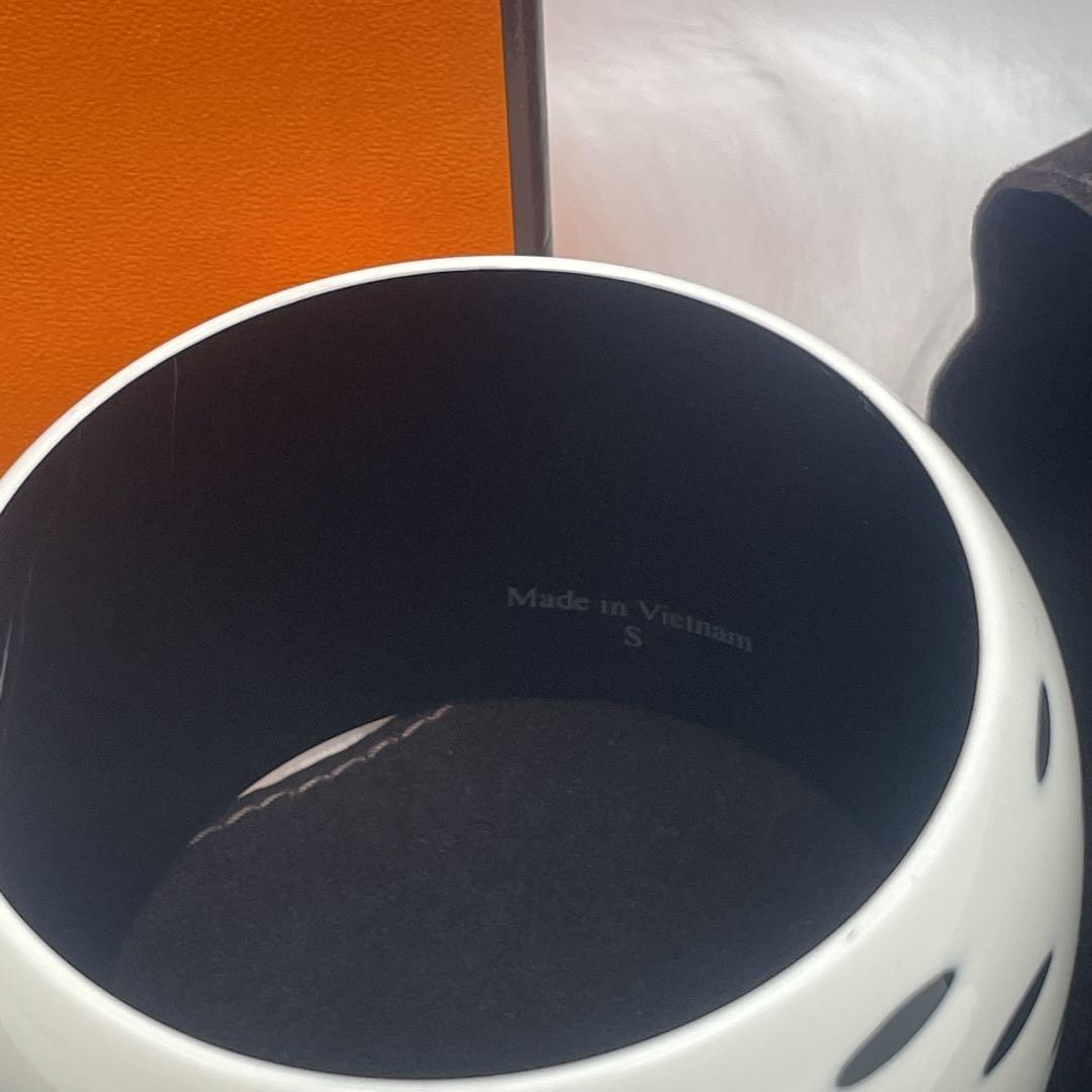 【美品】　HERMES　エルメス　ラッカーウッド　バングル　ホワイト×ブラック