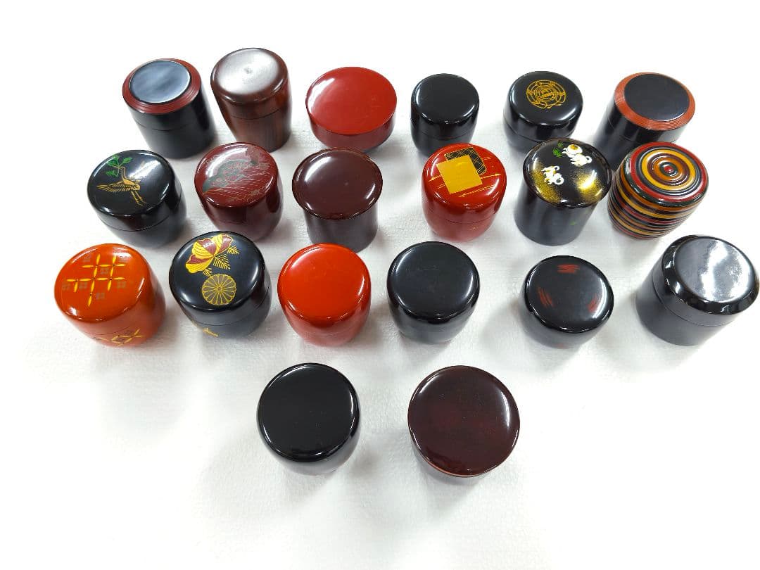 蒔絵 棗 木製 漆塗り小物入れ 20個セット