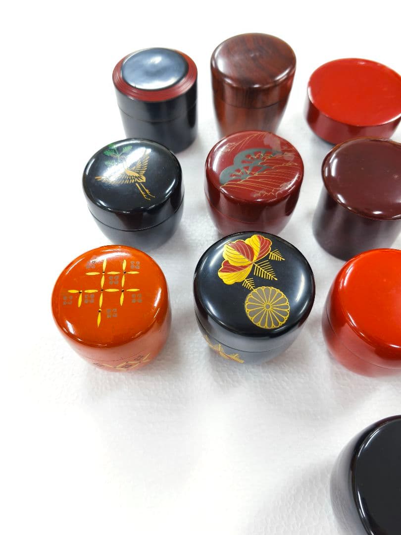 蒔絵 棗 木製 漆塗り小物入れ 20個セット