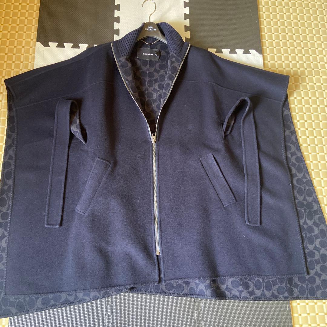 COACH ネイビー ジップアップポンチョ XS/S コーチ