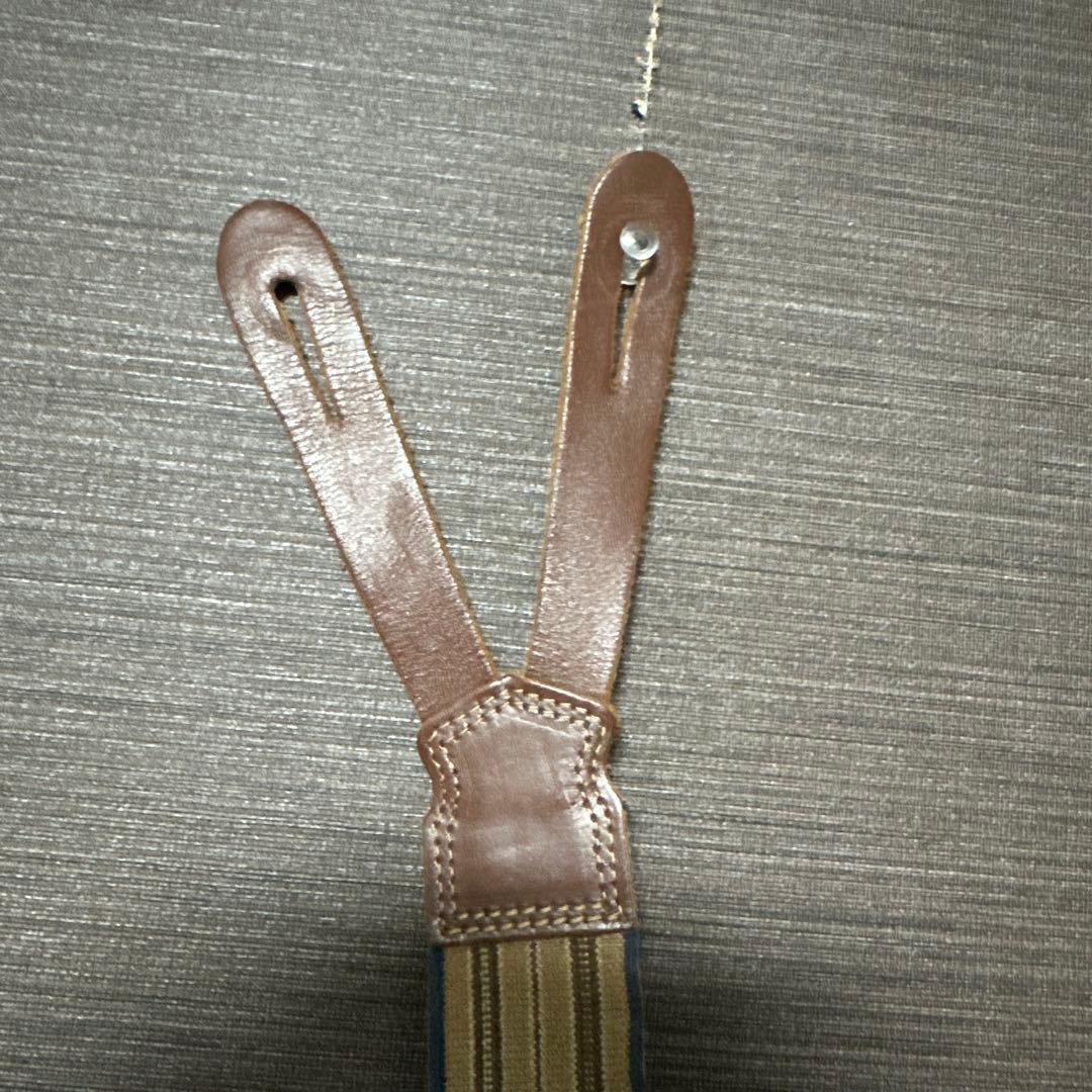 明日まで限定値下げ！atlast&co レザー切り替えストライプ サスペンダー