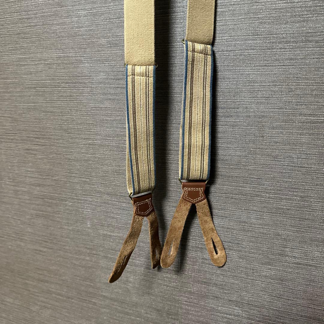 明日まで限定値下げ！atlast&co レザー切り替えストライプ サスペンダー