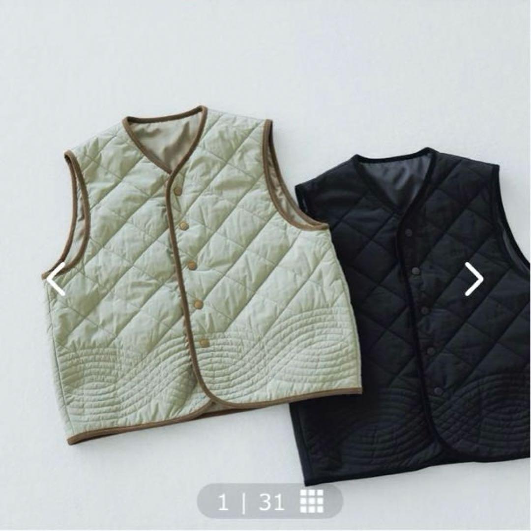 北欧暮らしの道具店　キルティングベスト　ブラック