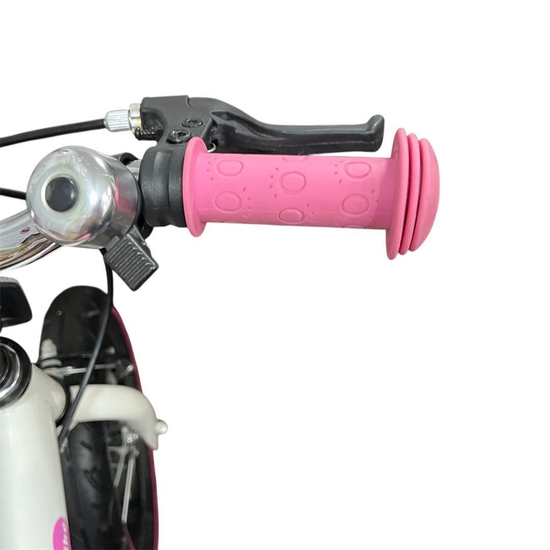 極美品☆限定カラー　へんしんバイク 自転車 ホワイト ピンク　空気入れ付き