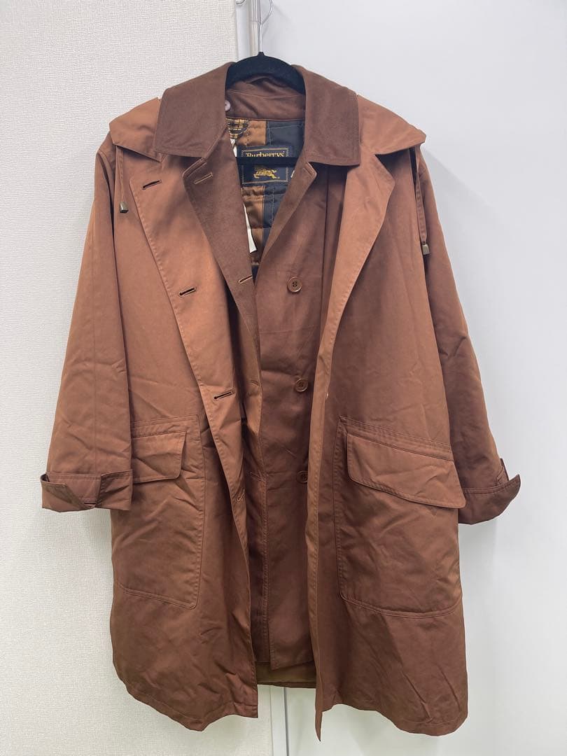 【美品】Burberrys ブラウン 2way フード付きシングルトレンチコート