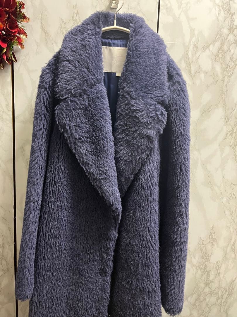 《美品》Kaon ネイビー アルパカ　ロングコート