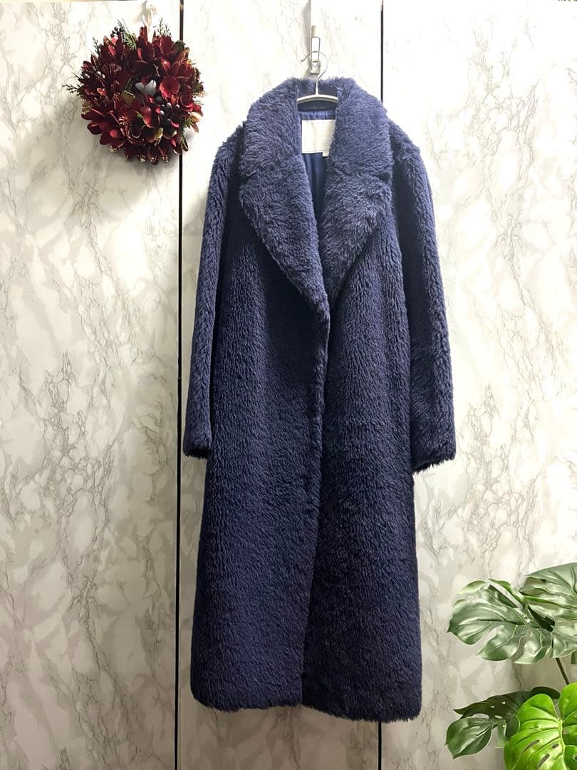 《美品》Kaon ネイビー アルパカ　ロングコート