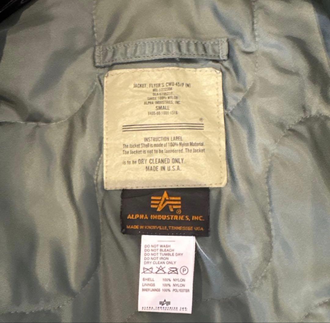 ALPHA INDUSTRIES CWU-45/Pフライトジャケット Sサイズ