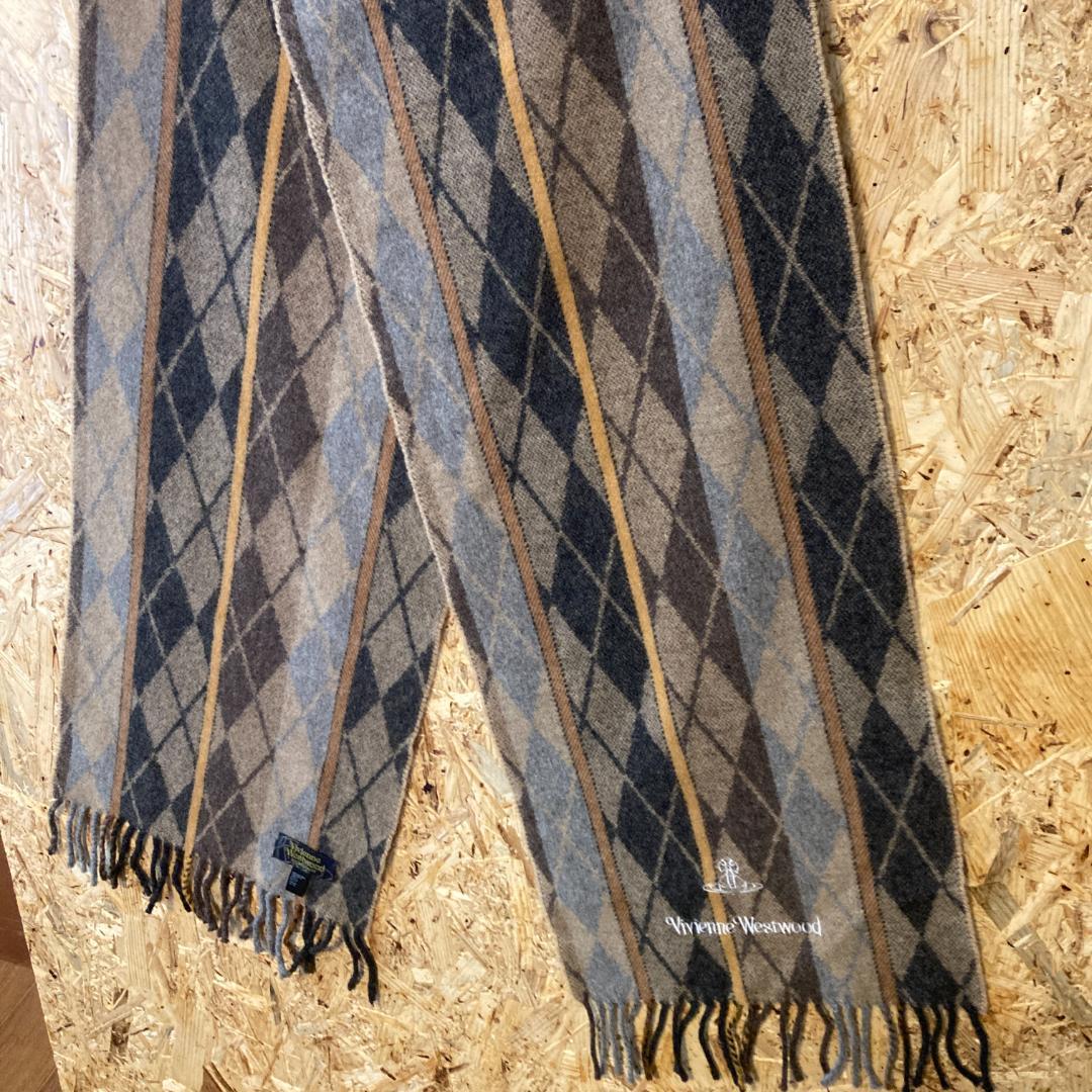 B 美品特価　ヴィヴィアンウエストウッド　イタリア製　マフラー　アーガイル