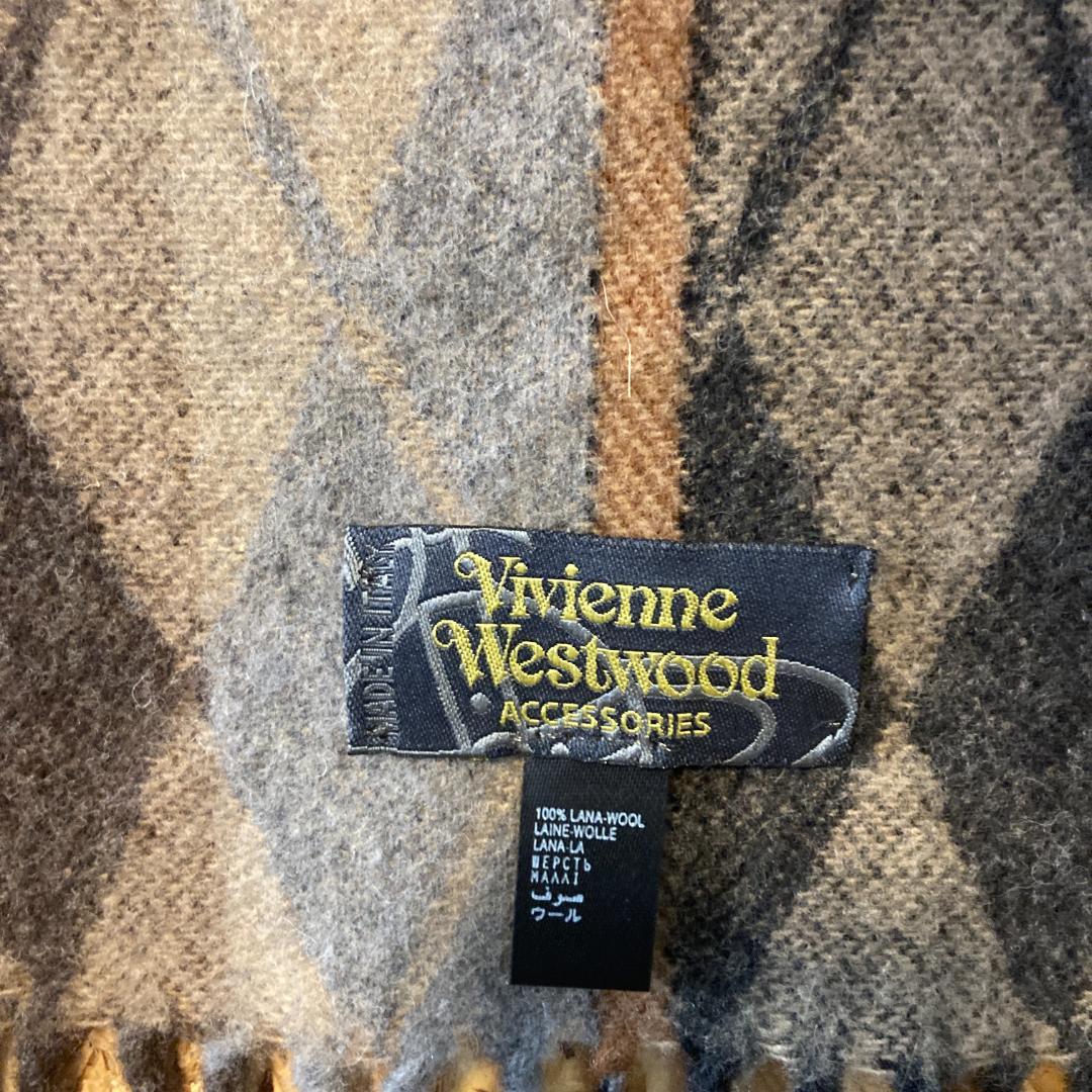 B 美品特価　ヴィヴィアンウエストウッド　イタリア製　マフラー　アーガイル