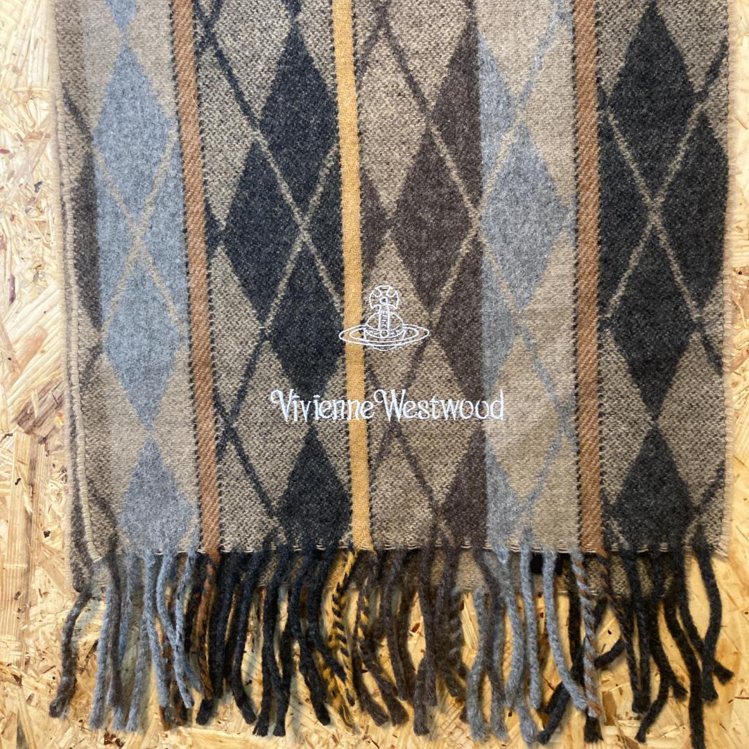 B 美品特価　ヴィヴィアンウエストウッド　イタリア製　マフラー　アーガイル