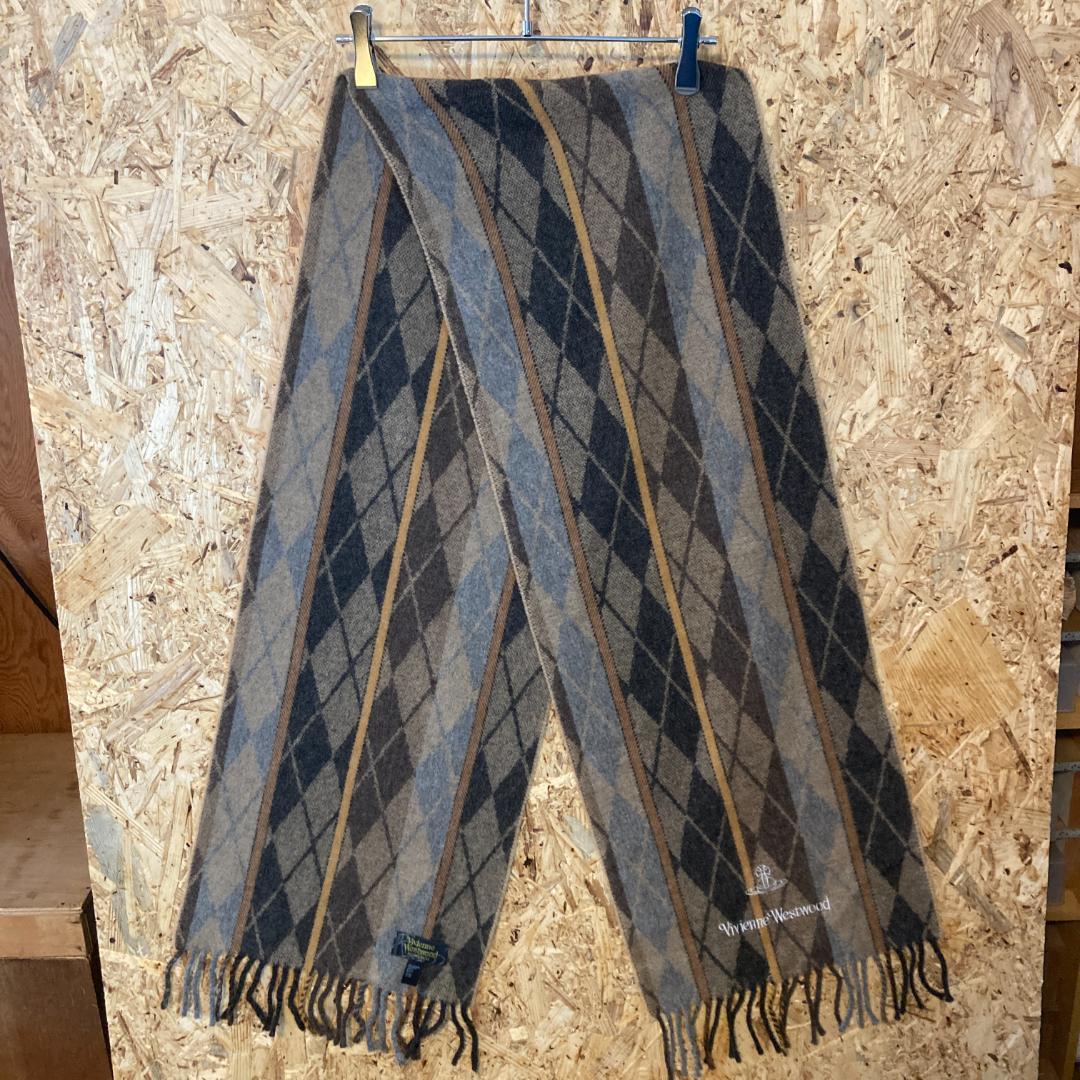 B 美品特価　ヴィヴィアンウエストウッド　イタリア製　マフラー　アーガイル