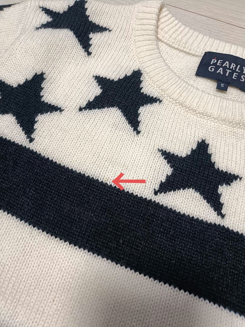 パーリーゲイツ☆ボーダー柄メンズ長袖ニット☆サイズ５（Ｌ）