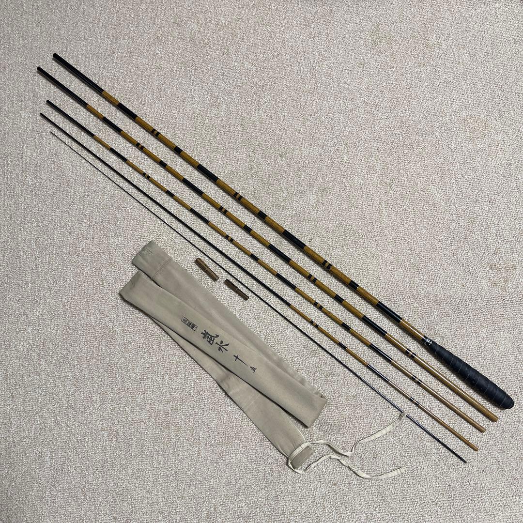 シマノ朱紋峯嵐水 15 ヘラブナ竿 カーボン製