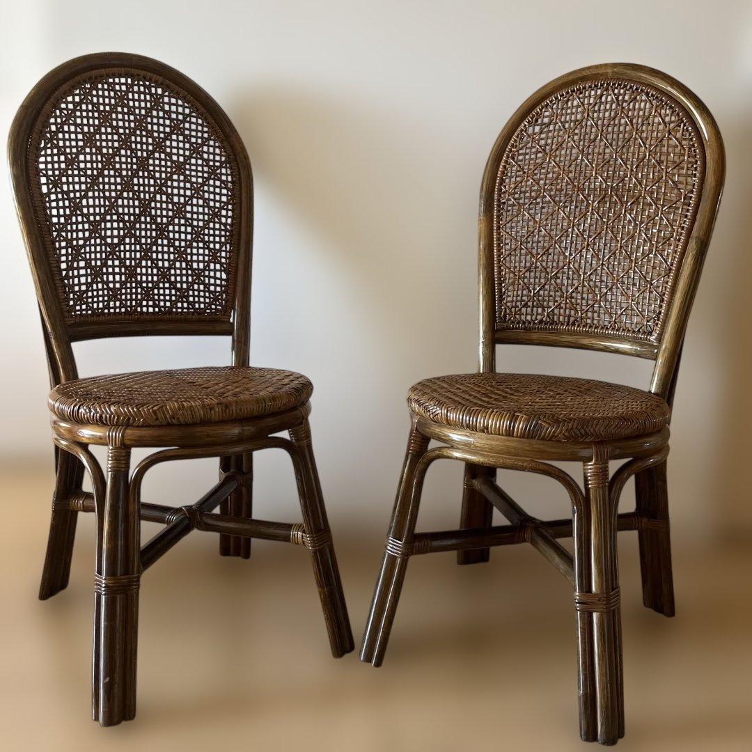 美品⭐︎ラタンチェア 籐 曲木 2脚 可愛いです