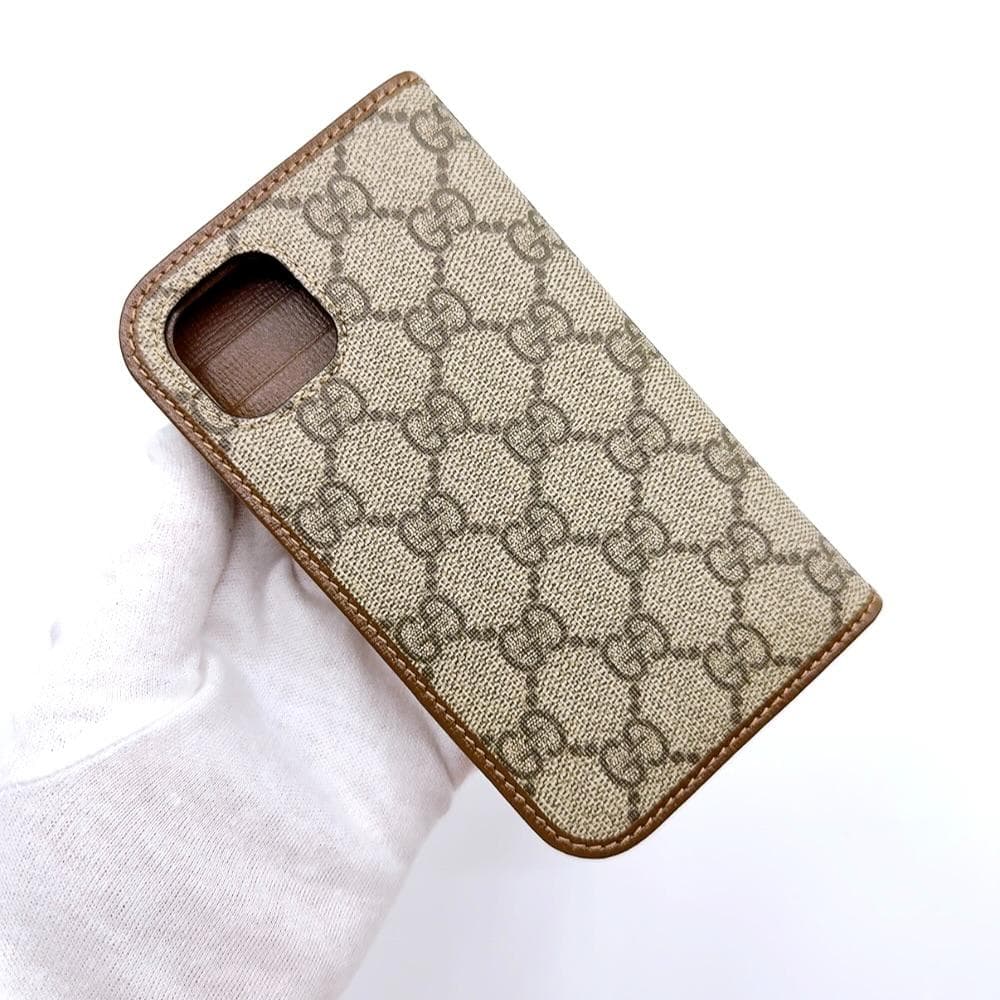 ◇グッチ◇レザー/GGスプリーム/iPhone15/スマホケース/760184