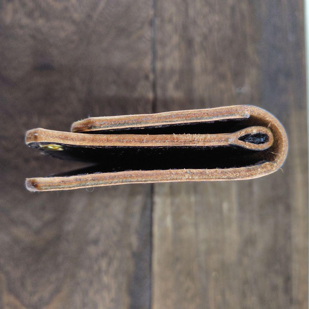 トラッカーウォレット　手染め　黒×豹柄